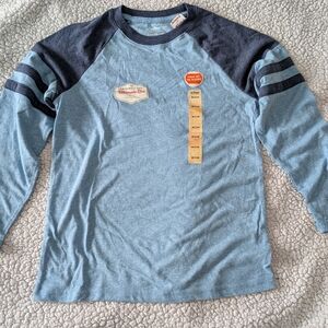 Urban Pipeline Blue and Gray Long Sleeve Tee